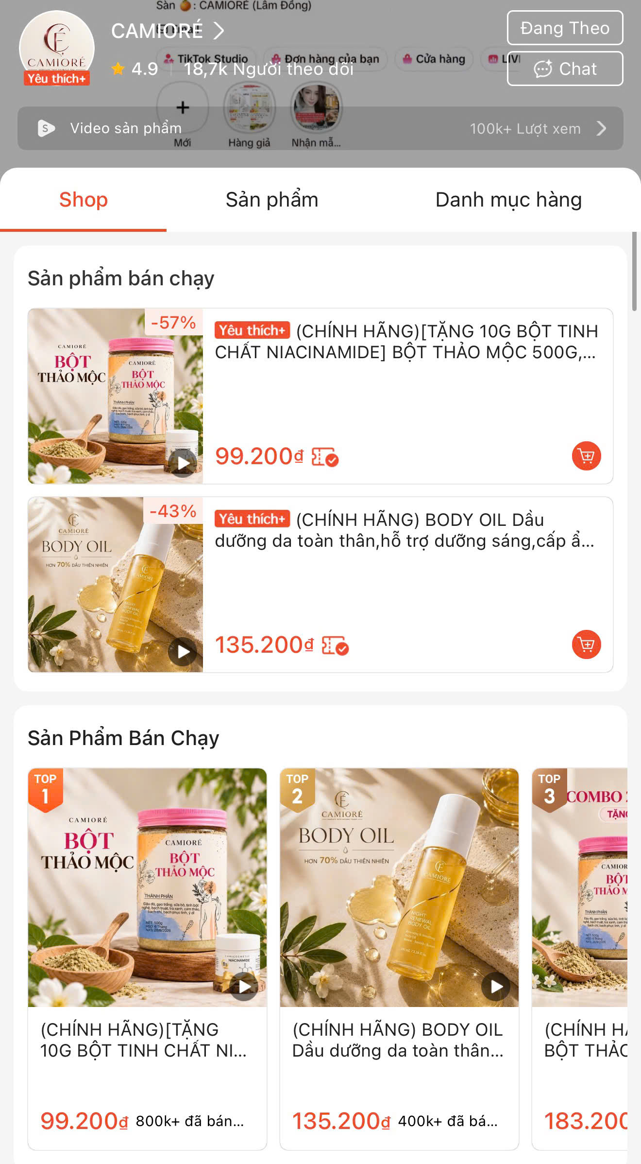 Gian hàng CAMIORÉ trên Shopee